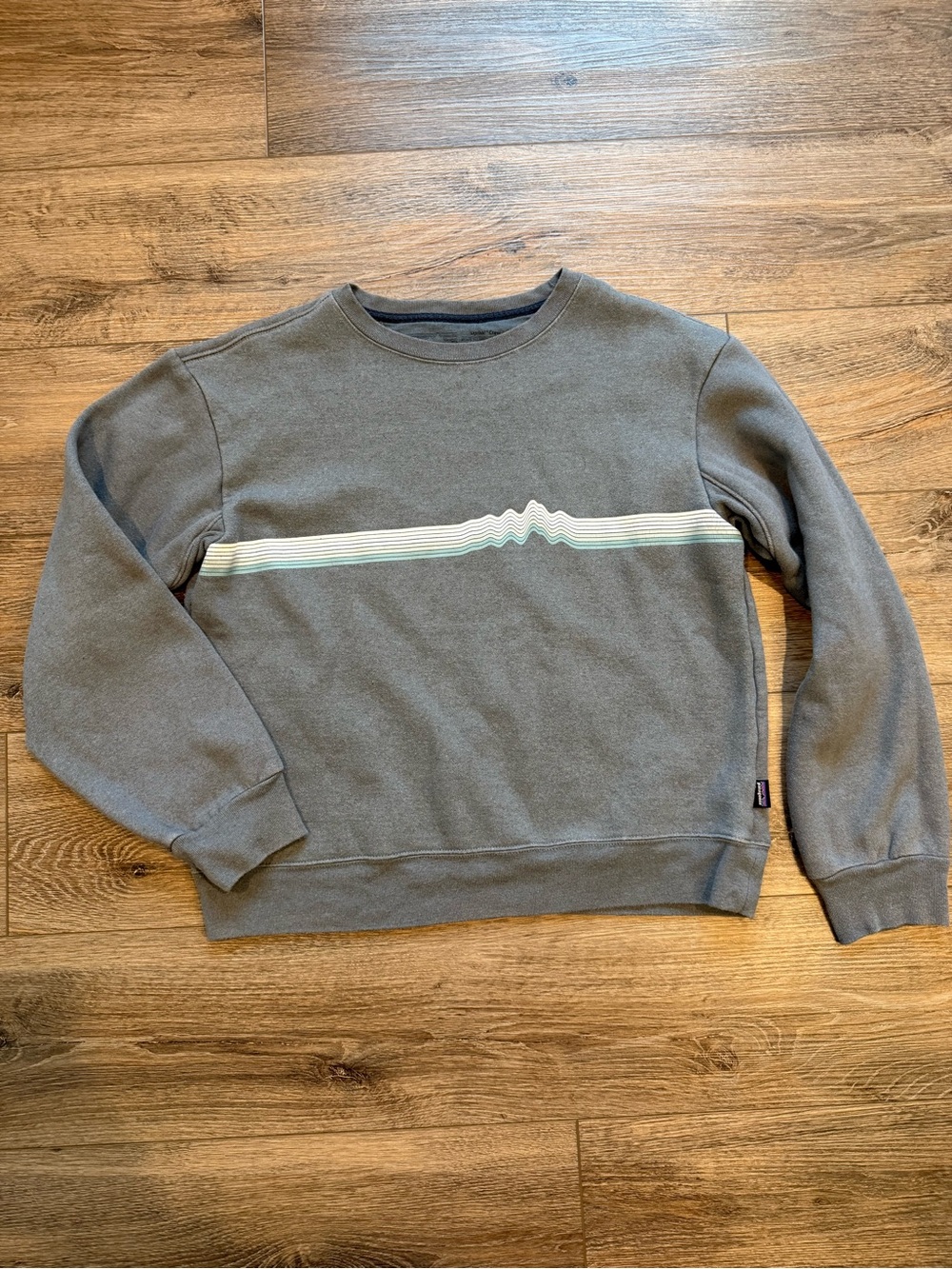 Patagonia Blue/Gray Ridge Rise Stripe Uprisal Crewneck Sweatshirt